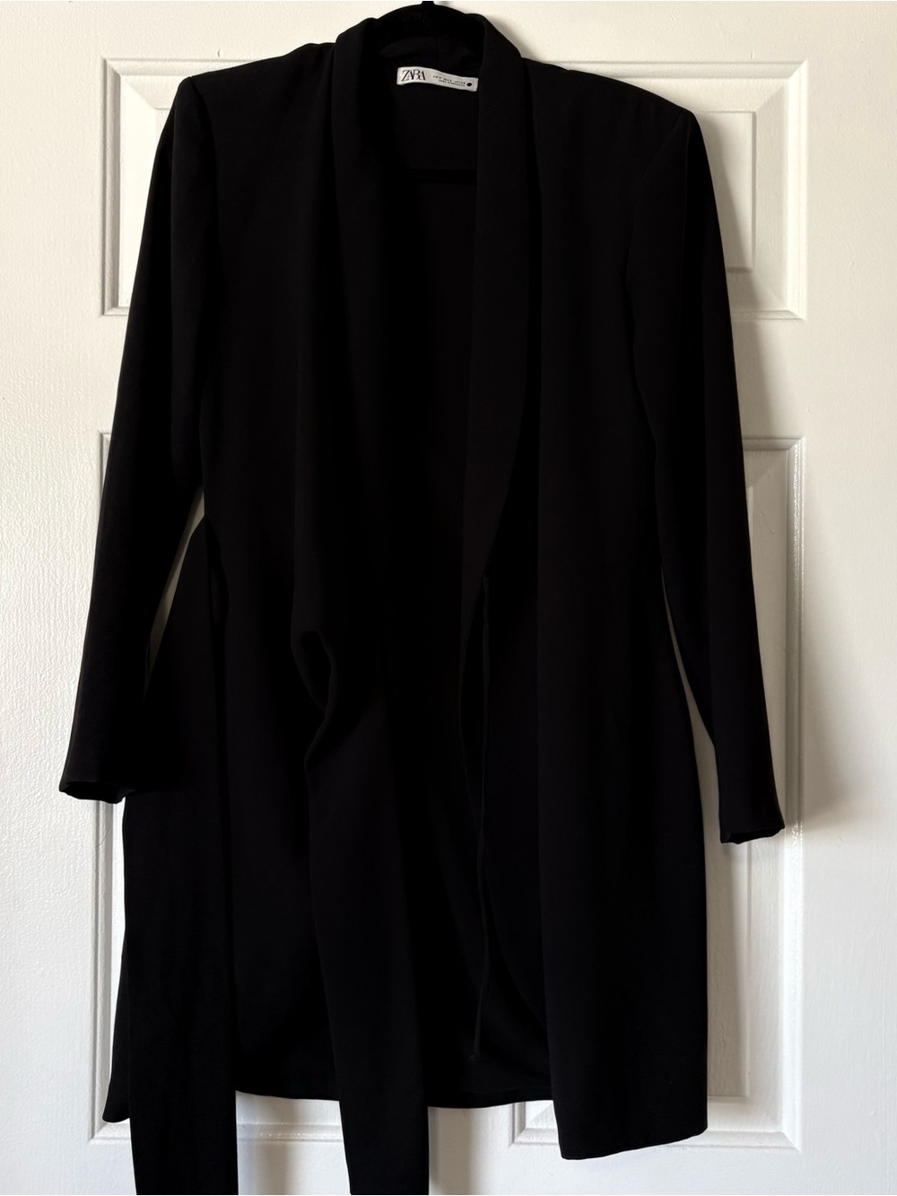 classic black wrap-style blazer dress from Zara